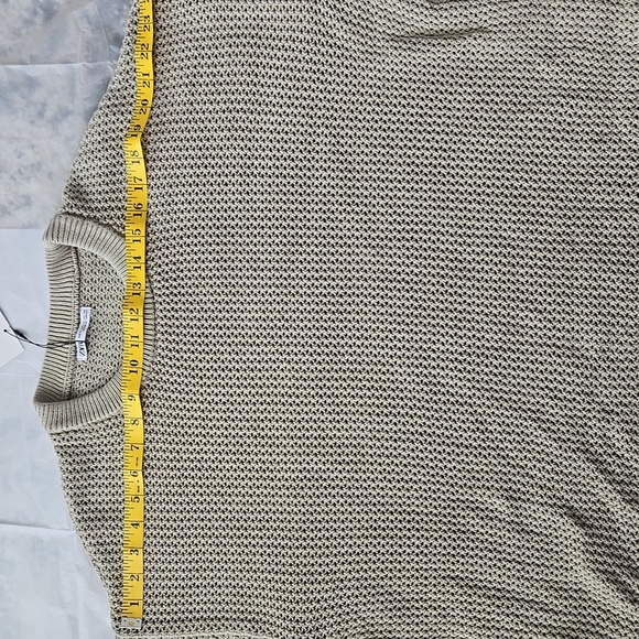 ZARA MENS COTTON WEAVE TEXTURED SWEATER SIZE XL TAUPE SAND - Picture 9 of 10
